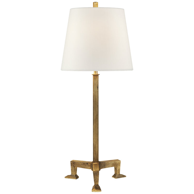 Thomas O'Brien Parish Buffet Lamp, Gilded Iron, Fabric