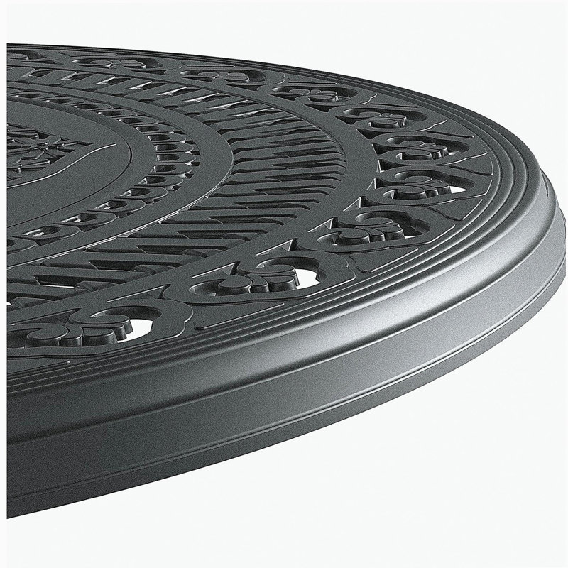 5-Piece All-Weather Cast Aluminum Dining Set, Include 4 Swivel Chairs and 39.37" Round Table With Black Frame (same sku: W1710S00435 )
