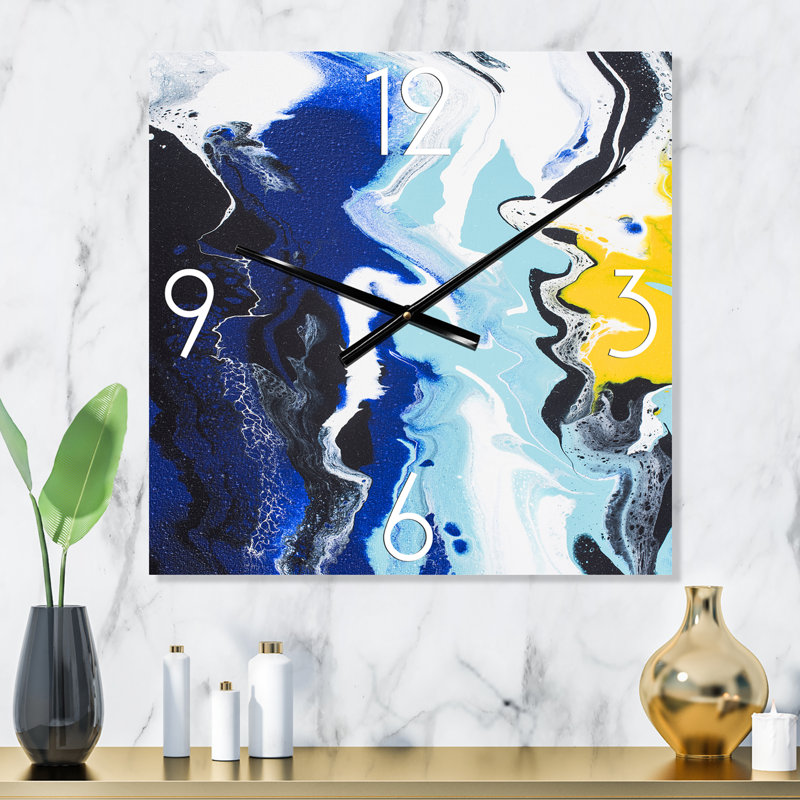 Horloge murale abstraite et vagues, Moyen