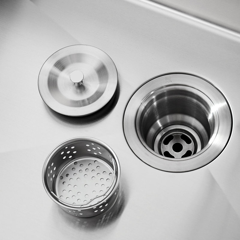 Dark Grey Stainless Steel 33"X22" Kitchen Sink Undermount. Single Bowl With Accessories, Fast Draining Aspect, Produced 33"X22"X10" Undermount Sink. Quick Drain System, Quality