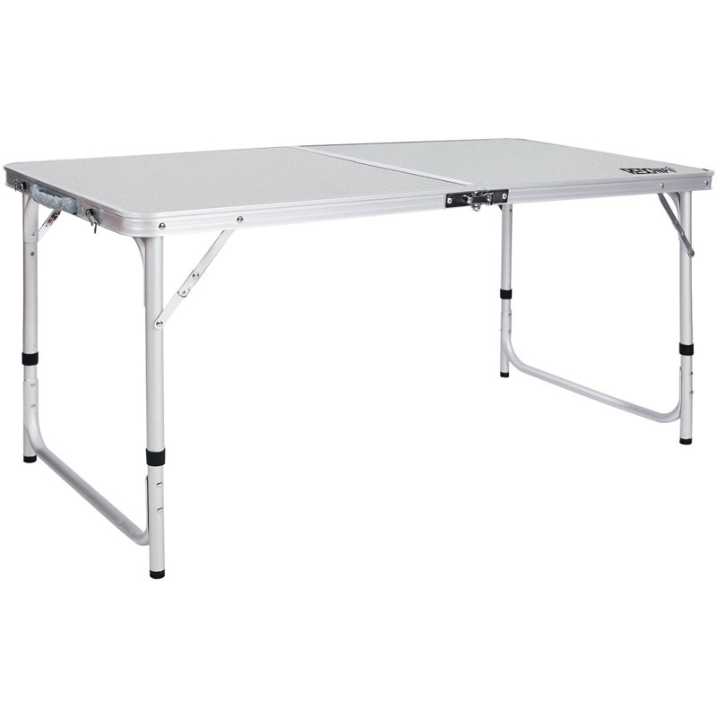 REDCAMP Rectangular Adjustable Folding Outdoor Camping Table, 28'' H x 48'' L x 24'' D