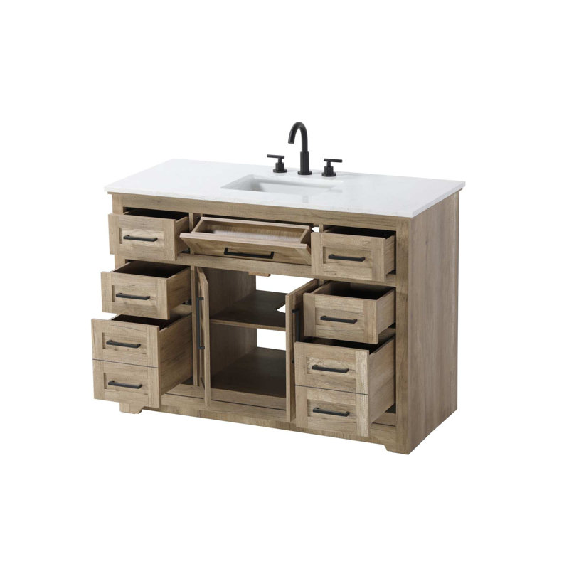 Meuble-lavabo simple 48 po en chêne naturel, 48", Chêne naturel