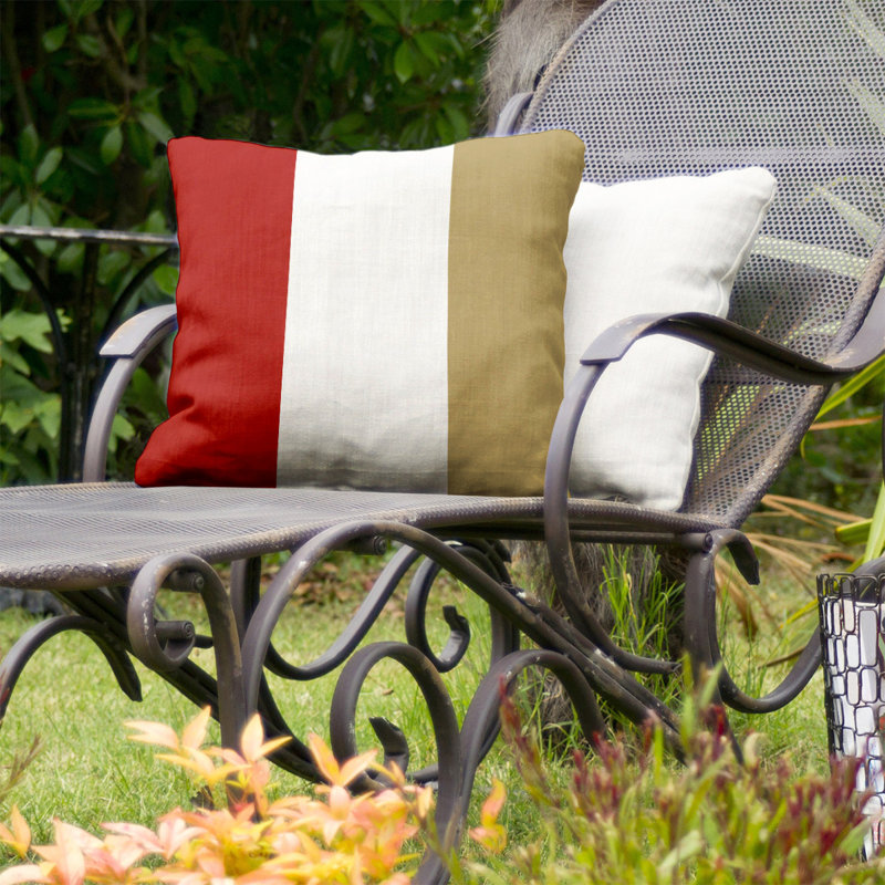  Indoor/Outdoor Throw Pillow, 16" x 16", White Accent