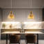 Luminaire suspendu en forme de globe doré à hauteur réglable avec lustre en verre pour îlot de cuisine dans la salle à manger (paquet de 1)
