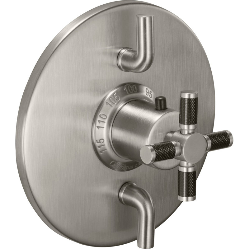 Descanso StyleTherm® 1/2" Trim Only with Dual Volume Control - Carbon Fiber Handle, Satin Bronze