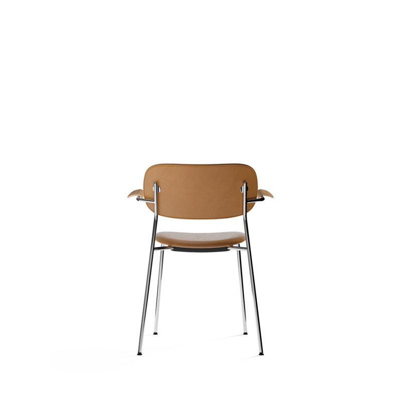 Co Upholstered Arm Chair, Black Oak, Chrome, Black Linen