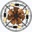 Indoor Low Profile 20 Inch Industrial 7 Blades Remote Control Ceiling Fan With Bulb Light