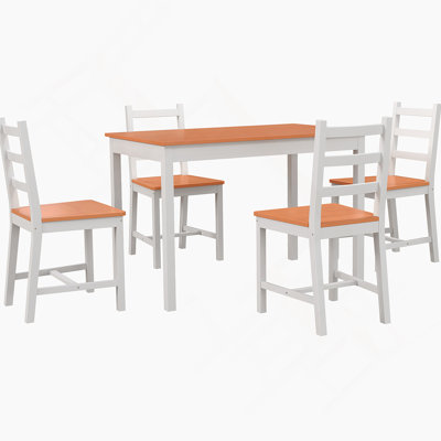Dining Table Set  Modern Kitchen Table and Chairs, Solid Wood Dining Room Set