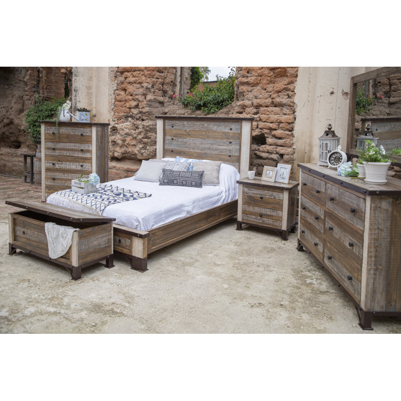 Antique Solid Wood Standard Bed