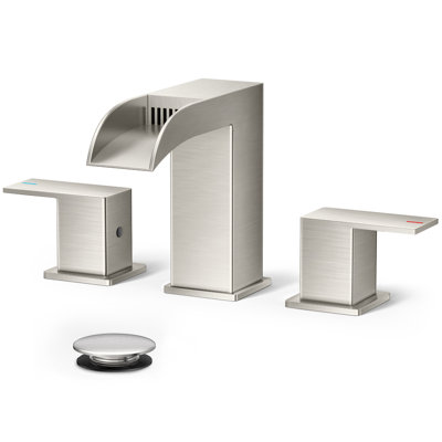 Widespread 2-handle Bathroom Faucet with Drain Assembly