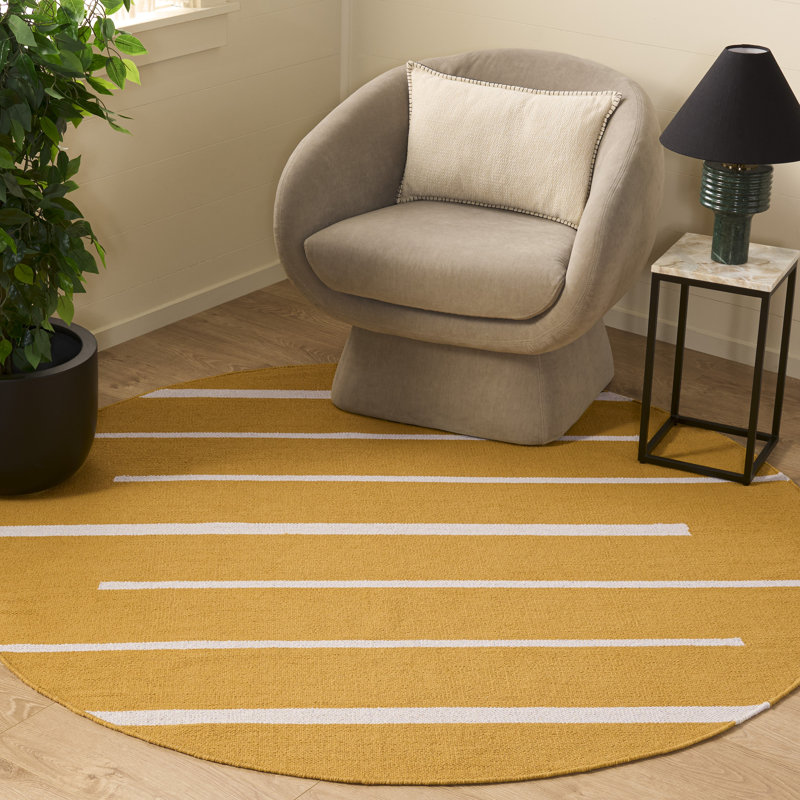 Tapis en coton tissé à la main Estivalis, Rond 6 pi