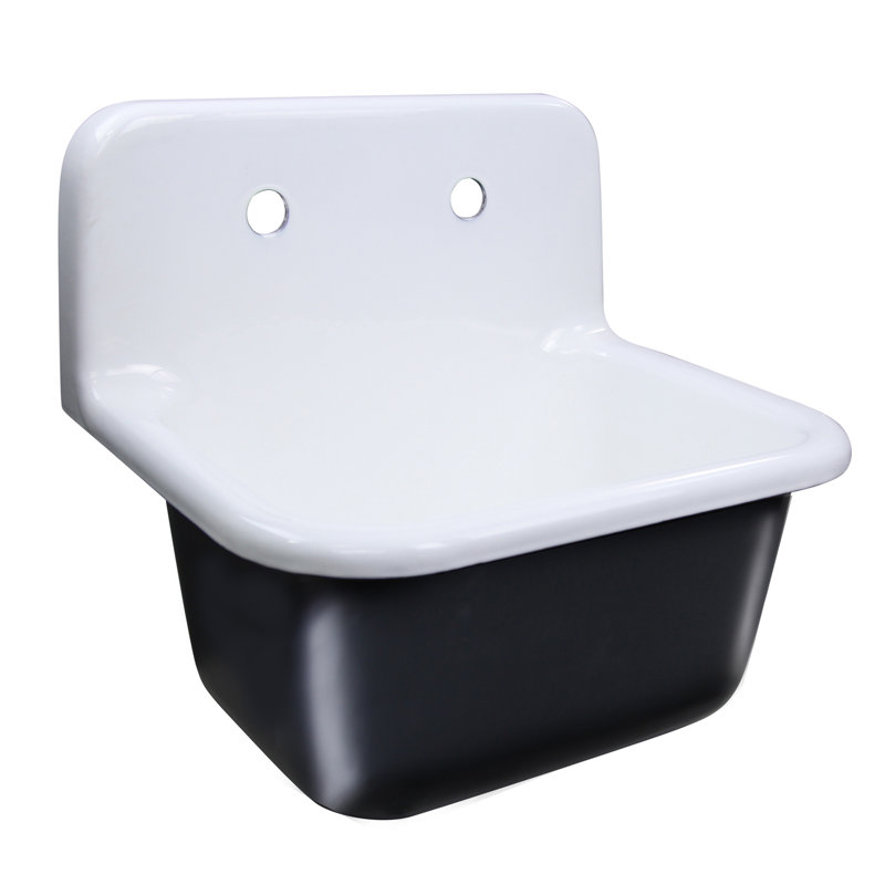 Anchor 22" L x 18" W Wall Mount Laundry Sink, Brushed Nickel