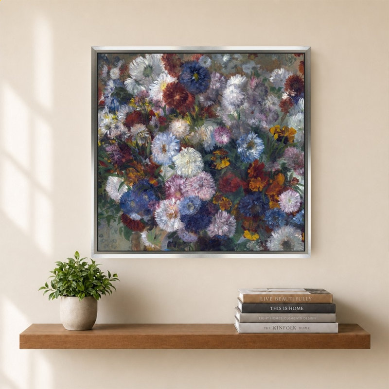 «Beautiful Flowers» par Edgar Degas - Impression sur toile, 40" H x 40" W, Silver