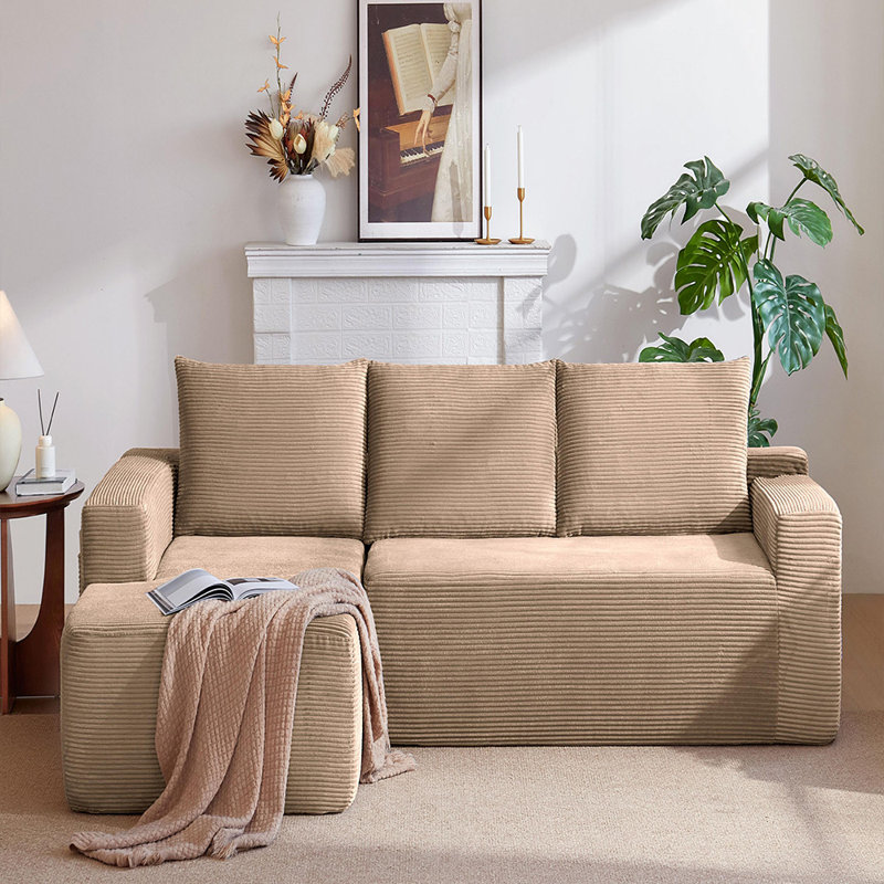 Compression L-Shape Sectional Couch (Camel)