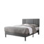  Structure de grand lit plateforme avec tête de lit tapissier réglable - lattes en bois robustes et pied de support central (capacité de 600 lb), cuir synthétique imperméable, assemblage facile (30 minutes) pour la chambre à coucher-1009934704-1009934701