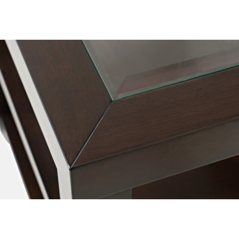 Jessim End Table with Storage, Merlot