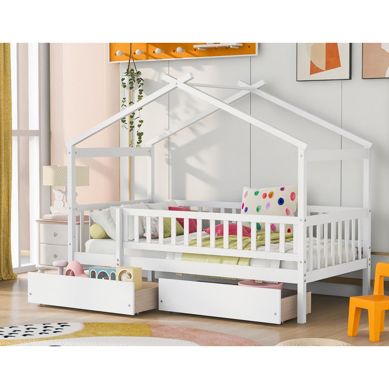 Lit simple en bois pour la chambre, Blanc
