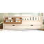 Lit double beige en bois de pin avec lit gigogne pour un sommeil confortable-129990047-129990050