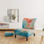 Fauteuil de chambre rembourré Mid-Century coloré, fauteuil d'appoint abstrait Mid-Century