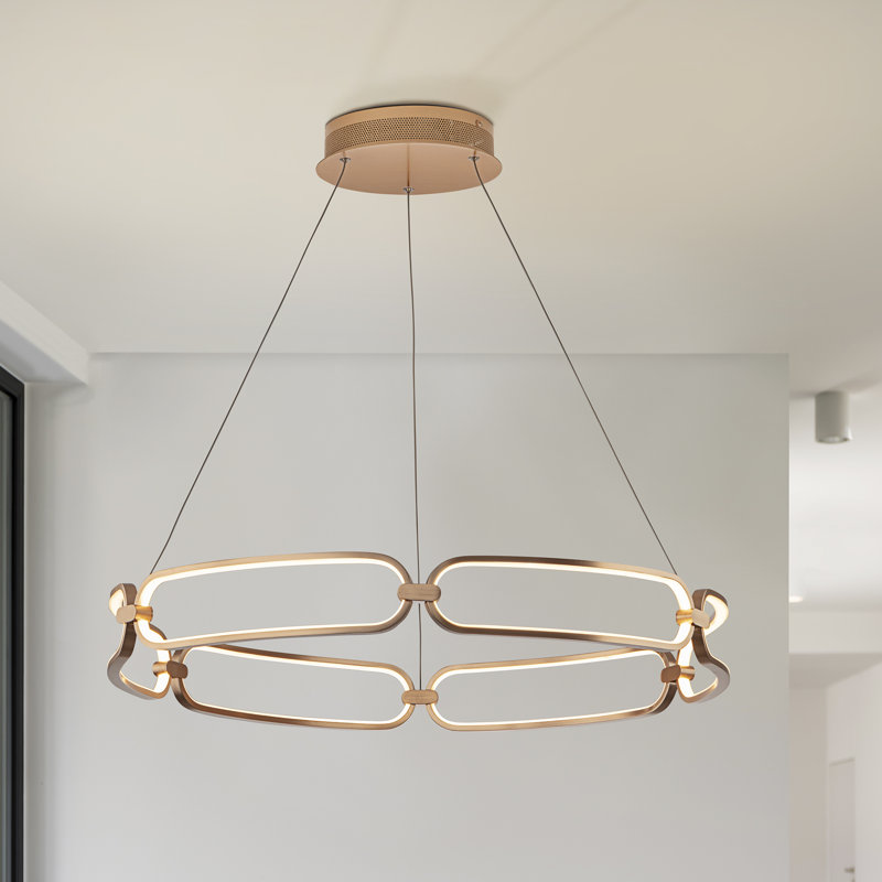 Mercedes 6 - Light LED Geometric Pendant, Gold