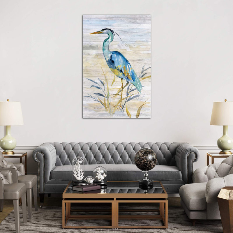 Blue Heron II - Wrapped Canvas Painting, 152.5 cm H x 101.5 cm W