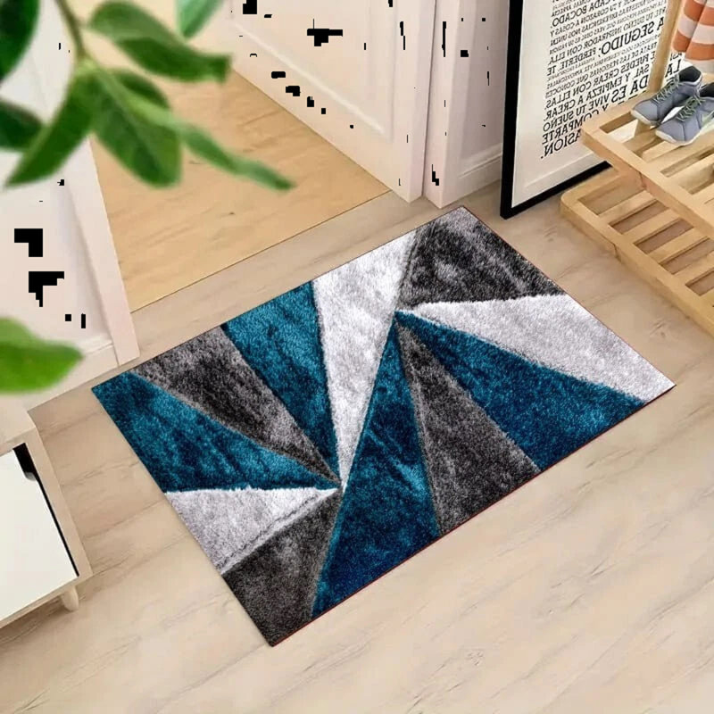 Geometric Shag Area Rug, Rectangle 60 x 110 cm