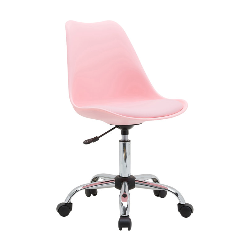 Chaise de travail pivotante réglable en hauteur Harland, Rose