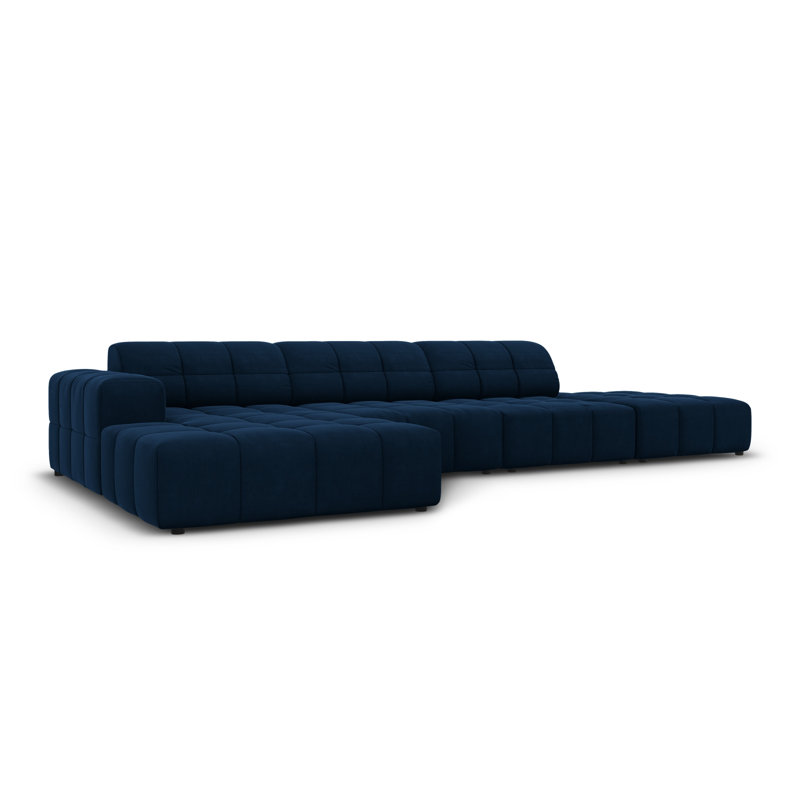 Chicago 5 Seater Corner Sofa, Blue, Left Hand Facing