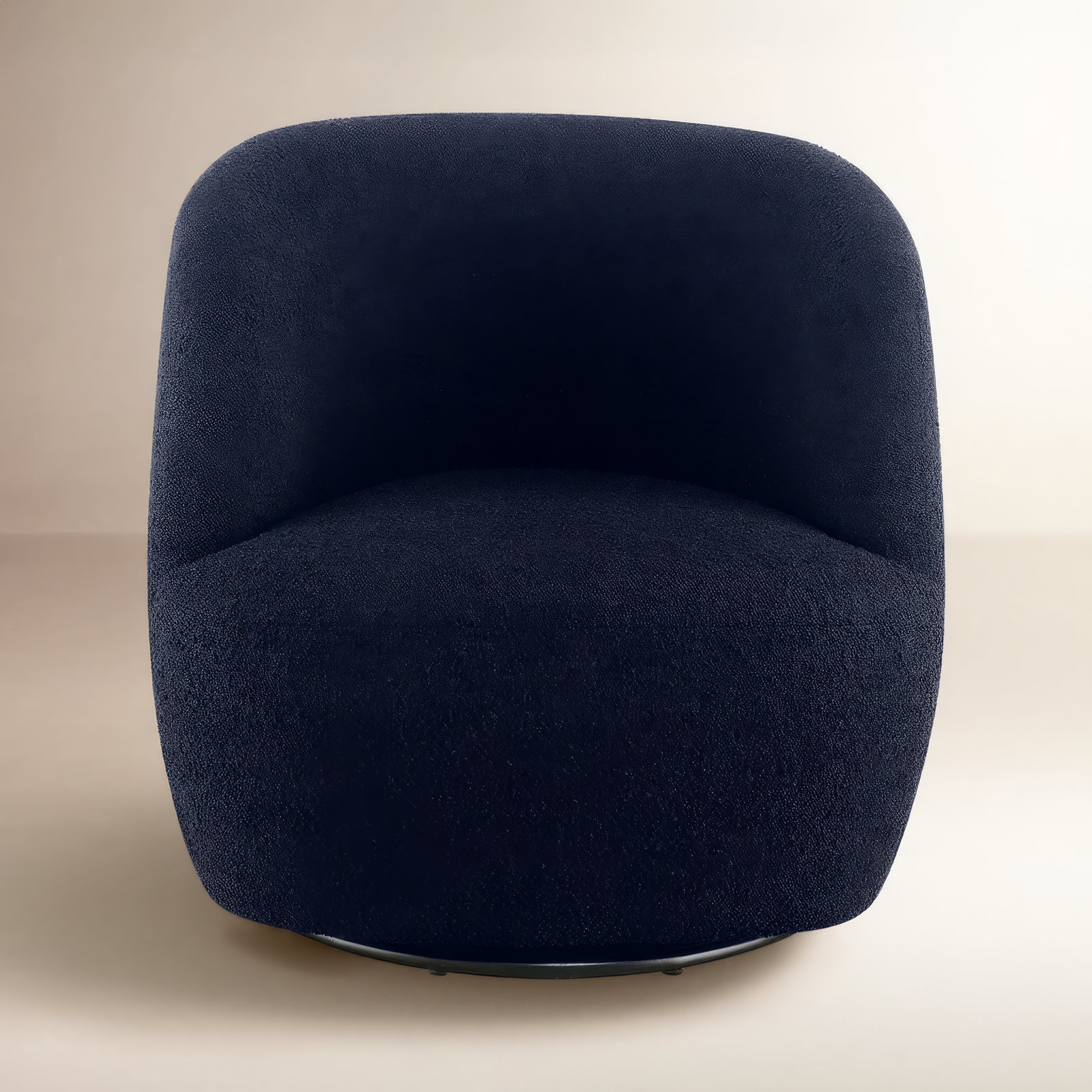 Agridaki Pine Swivel Armchair, Blue Polyester