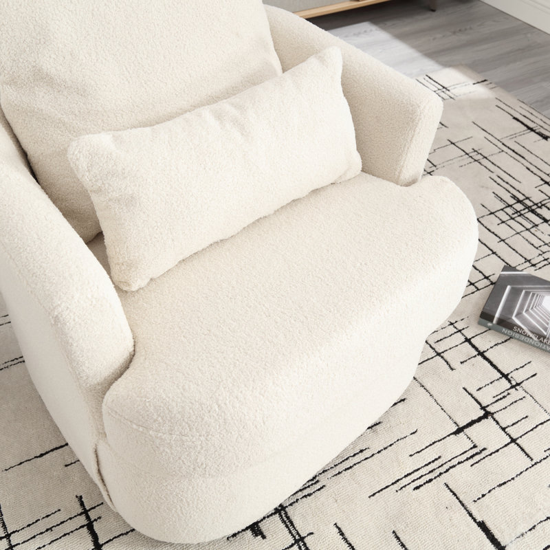 Fauteuil demi-tonneau pivotant, Ourson blanc