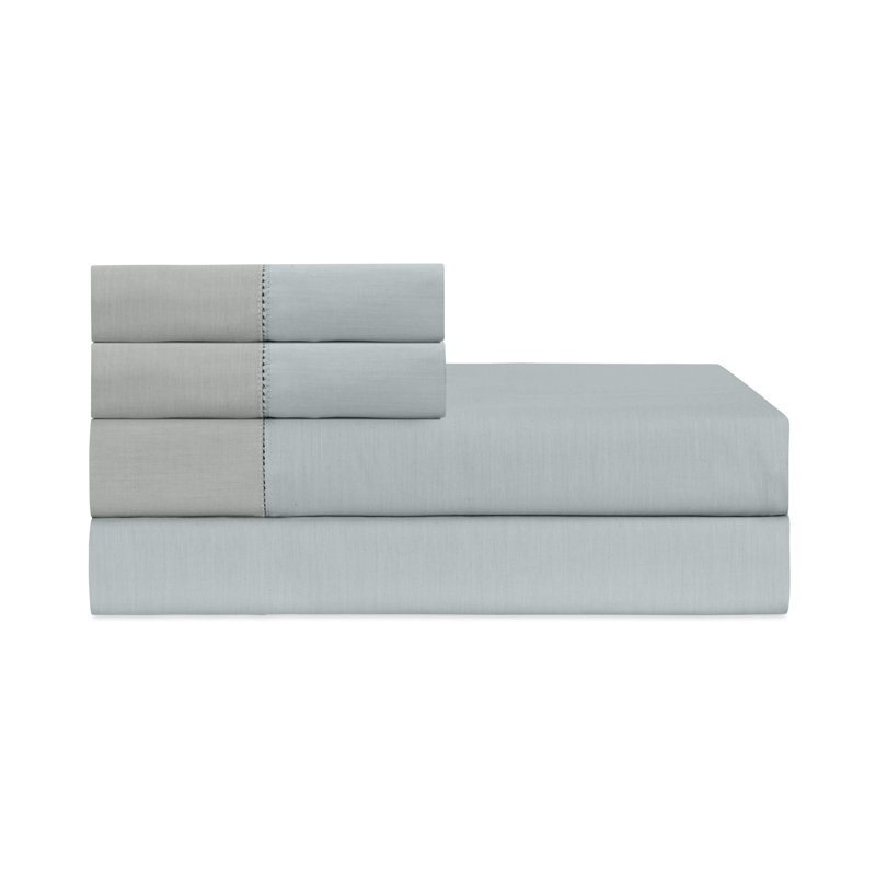 Doppio Sateen Sheet Set, Aqua SC, Queen Sheet Set