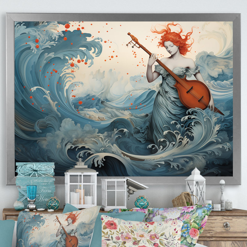 Aquarelle Venus Mythology - Classics, art mural, Cadre de coin argenté fermé, H 34 po x l 44 po x P 1,5 po