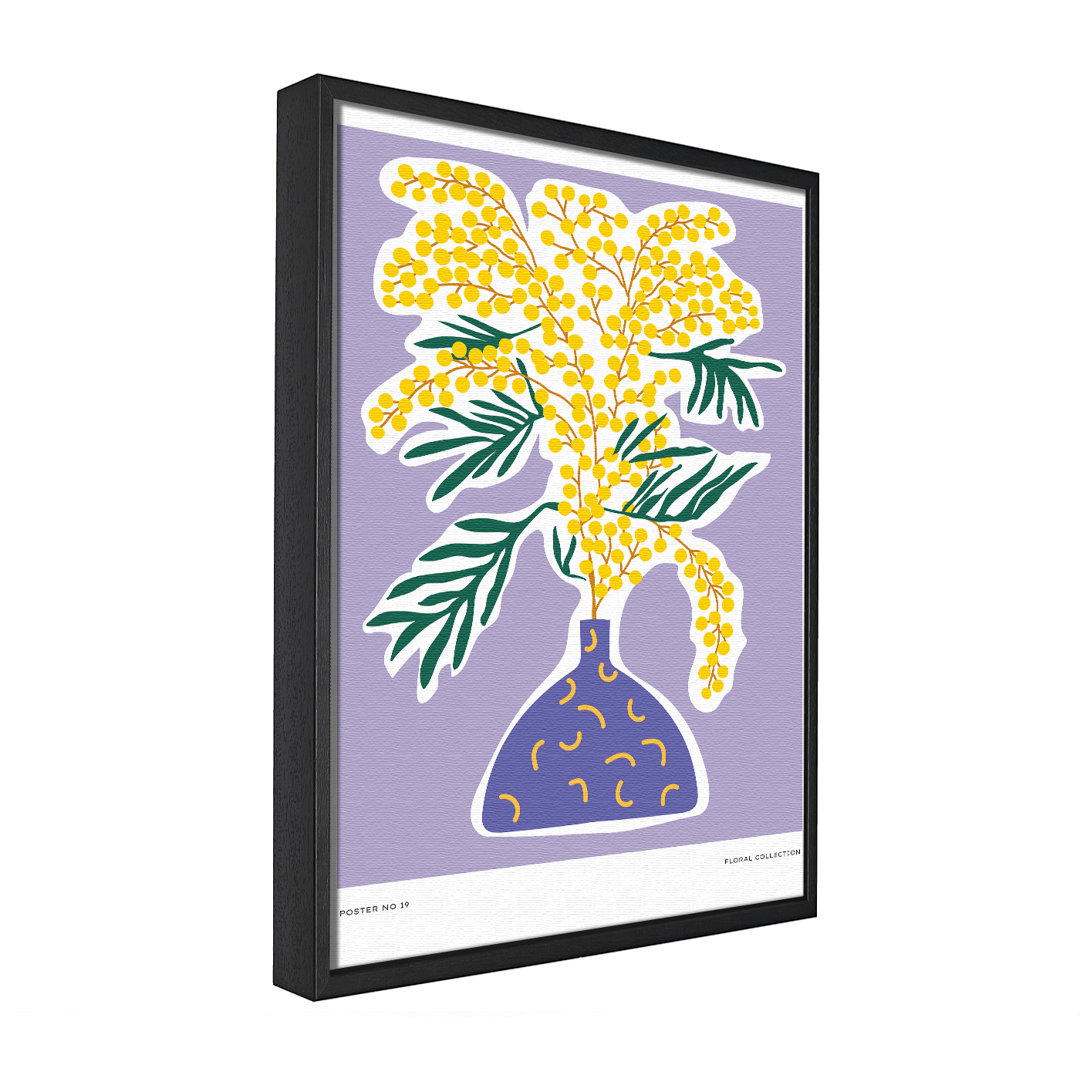 Lavendel auf Blumen - Einzelner Bilderrahmen Grafik auf Leinwand