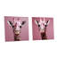 «Pink Giraffe Romantic Stance» - ensemble de 2 peintures murales en acrylique girafe-1282157371