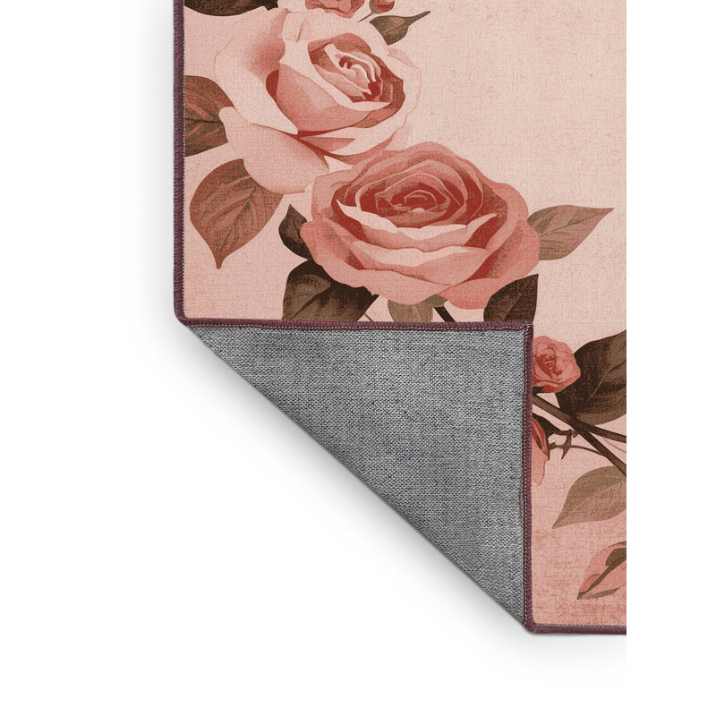 Tapis rose moderne et contemporain lavable à la machine Highbridge Valentines, 5 x 7