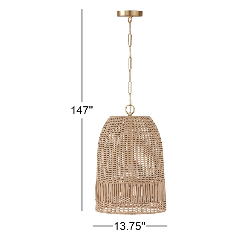 Luminaire suspendu en pot 1 lumière Hasley, Laiton