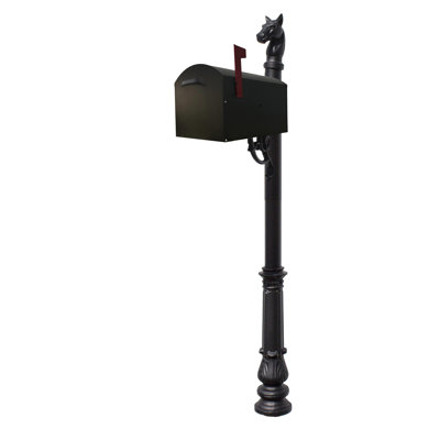 Winfield Whitney Mailbox With Lewiston Post (ornate Base & Horsehead Finial)