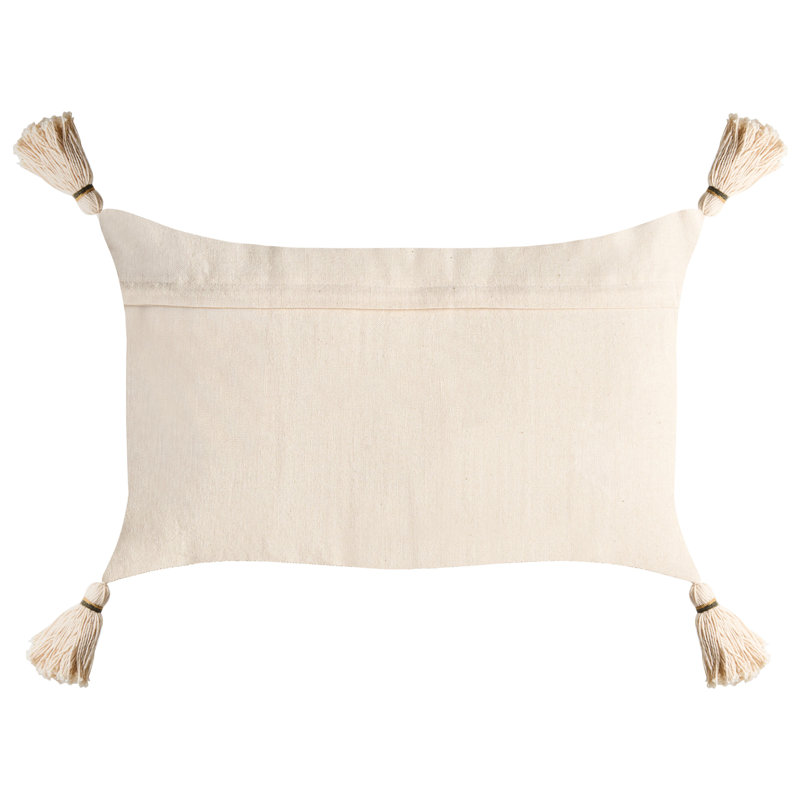 Beige, Green Rectangular Cushion