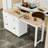 Kitchen Island with Extendable Dining Table, 4-Door Cabinet, 2 Drawers and Spice Rack-1580786872