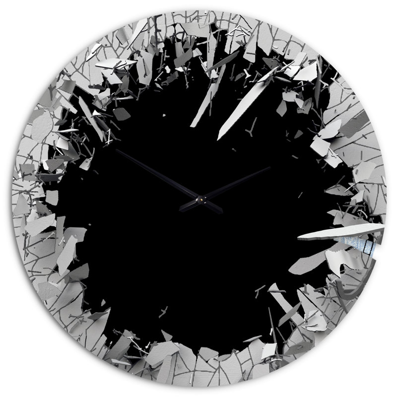 Conception abstraite abstraite de mur brisé - horloge murale moderne, Grand