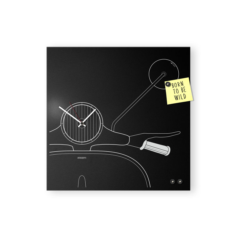 Edlohman Metal Wall Clock, Black/White