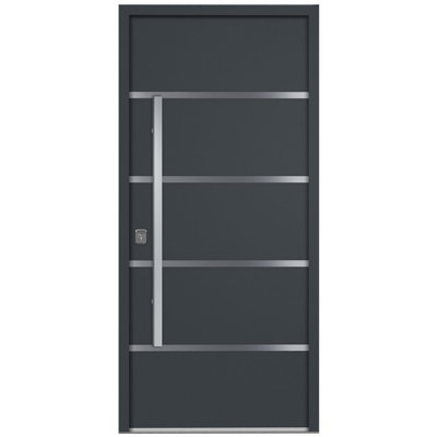 Modern Exterior Entry Steel Door 36in x 80in - Inox S3