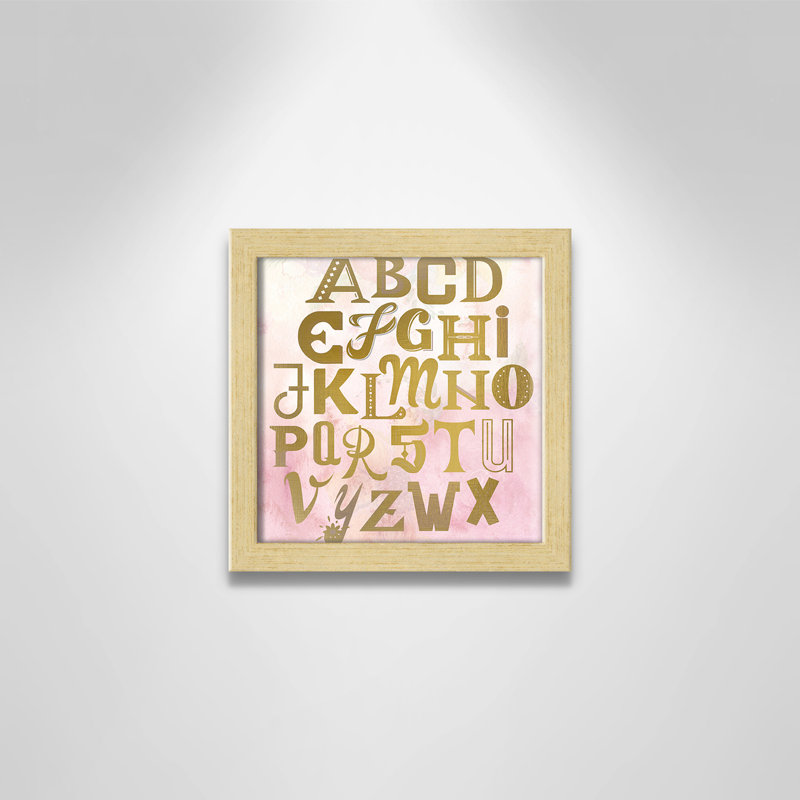Abc Pink ', impression sur papier, Encadré de boîte champagne clair, H 8 po x l 8 po x P 1,18 po