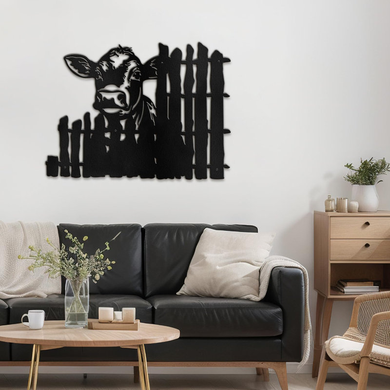 Wall Decor Metal, 16" H x 24" W x 0.05" D, Black