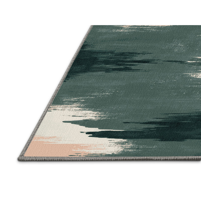 Tapis gris aquarelle lavable à la machine, Carré 7 pi