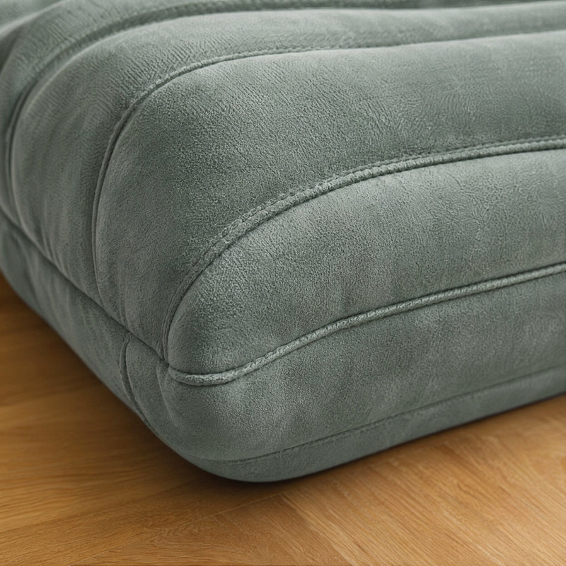Fauteuil à billes en velours à mémoire de forme pour adultes, canapé paresseux à haut rebond, sans assemblage, vert clair