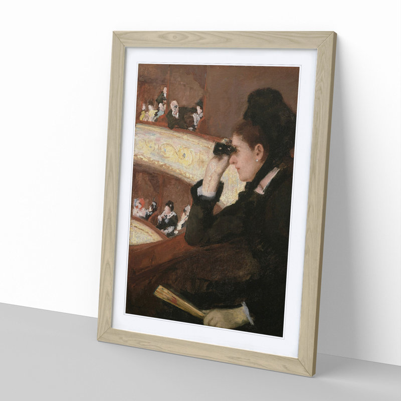 In the Loge by Mary Cassatt - Picture Frame Painting, 48cm H x 36cm W x 2cm D, Oak