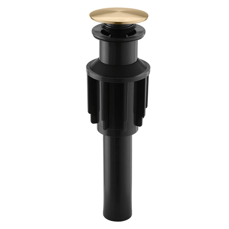 Pop-Up Bathroom Sink Drain Without Overflow, Brushed Gold