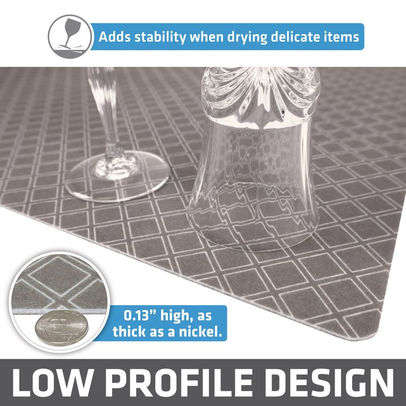 Taupe Low-Profile Super Absorbent Dish Drying Mat