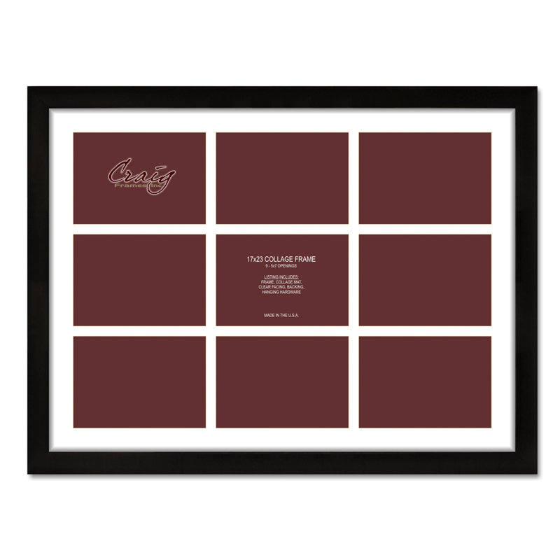Black Matte Picture Frame with Mat, 18.5" x 24.5", 4" x 6"